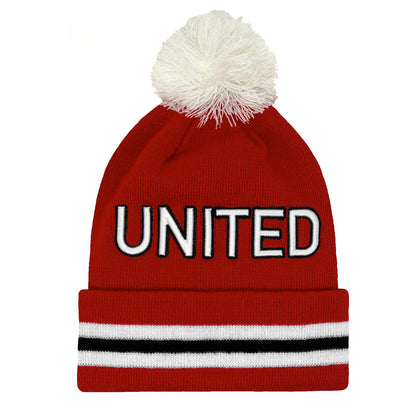 Red-White - Front - Fan Originals United 3D Embroidered Beanie