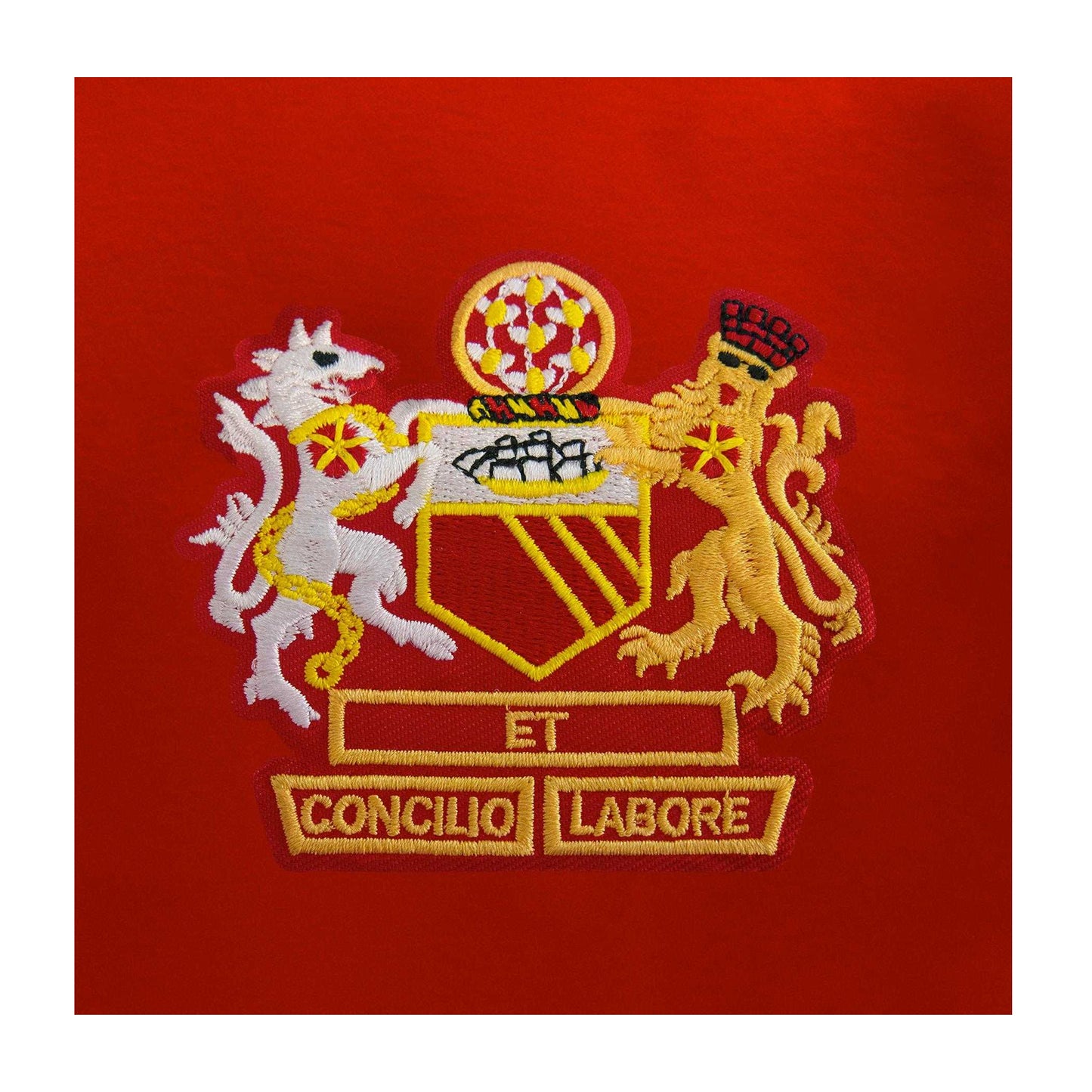 Red - Back - Fan Originals Mens Manchester Crest T-Shirt