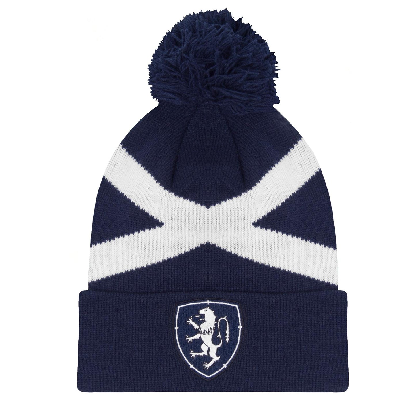 Blue-White - Front - Fan Originals Scotland Retro Knitted Beanie