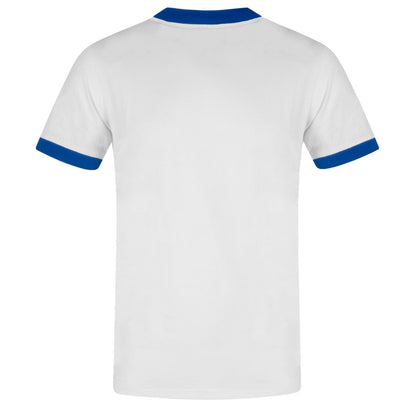 White - Back - Fan Originals Mens Leeds Retro V Neck T-Shirt
