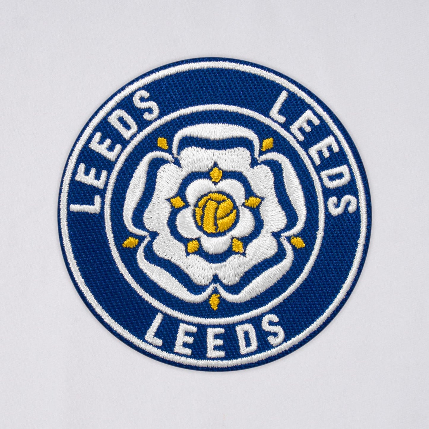 White - Side - Fan Originals Mens Leeds Retro V Neck T-Shirt