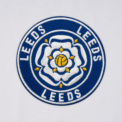 White - Side - Fan Originals Mens Leeds Retro V Neck T-Shirt