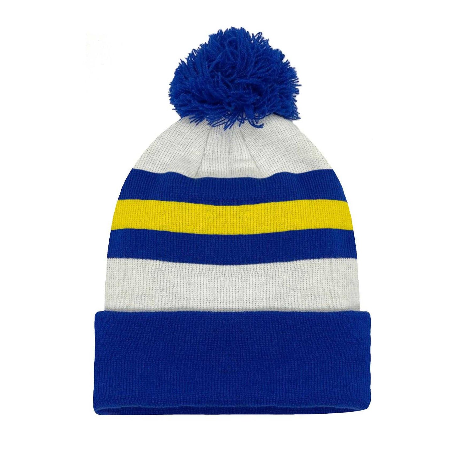 White-Blue-Yellow - Front - Fan Originals Norwich Retro Bobble Football Beanie