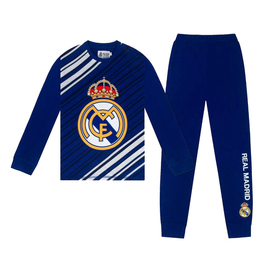 Reflex Blue - Front - Real Madrid CF Boys Long Pyjama Set
