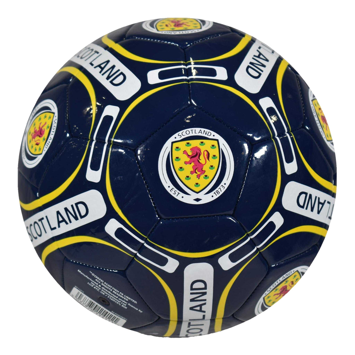 Navy-Yellow-White - Back - Scottish FA Crest Football