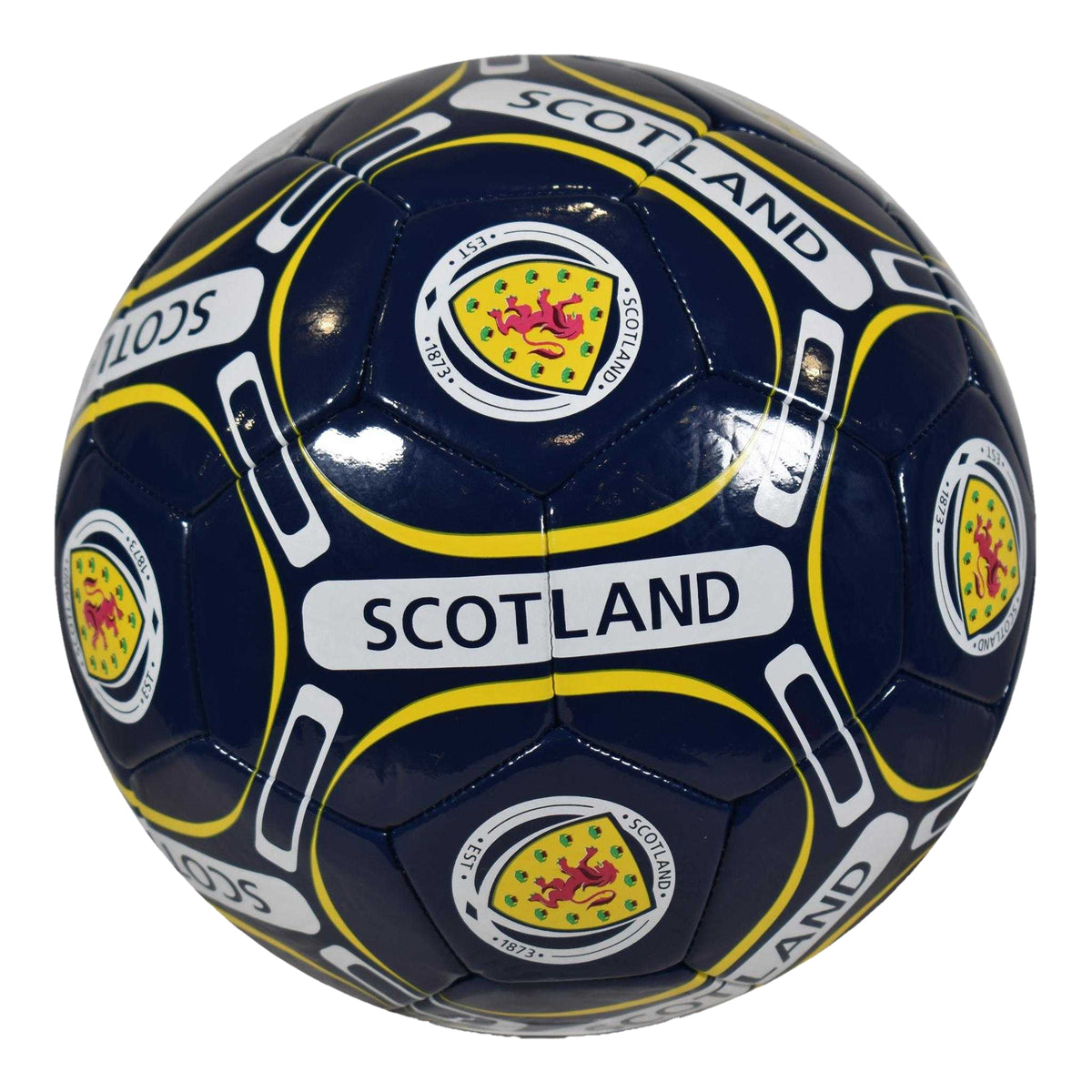 Navy-Yellow-White - Side - Scottish FA Crest Football