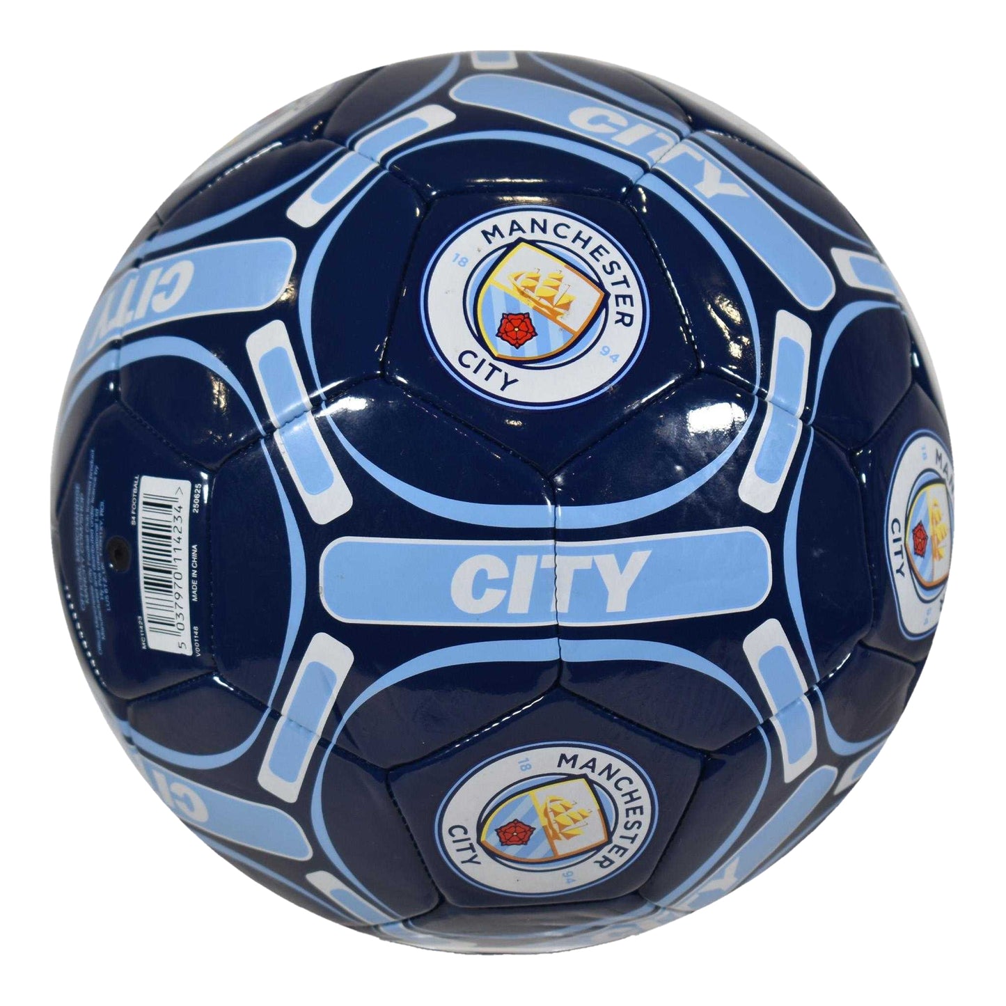 Blue-White-Yellow - Back - Manchester City FC Crest Football
