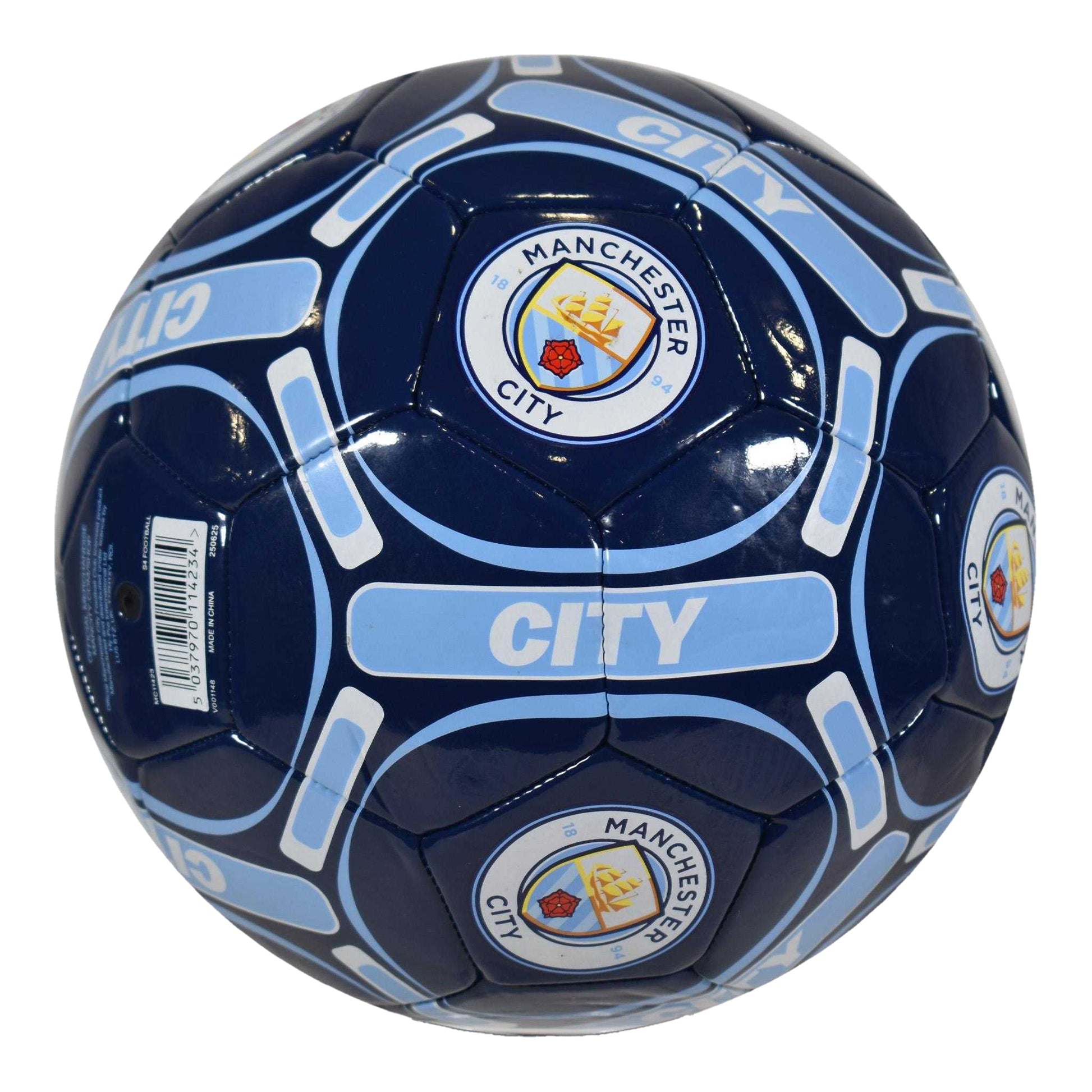 Blue-White-Yellow - Back - Manchester City FC Crest Football