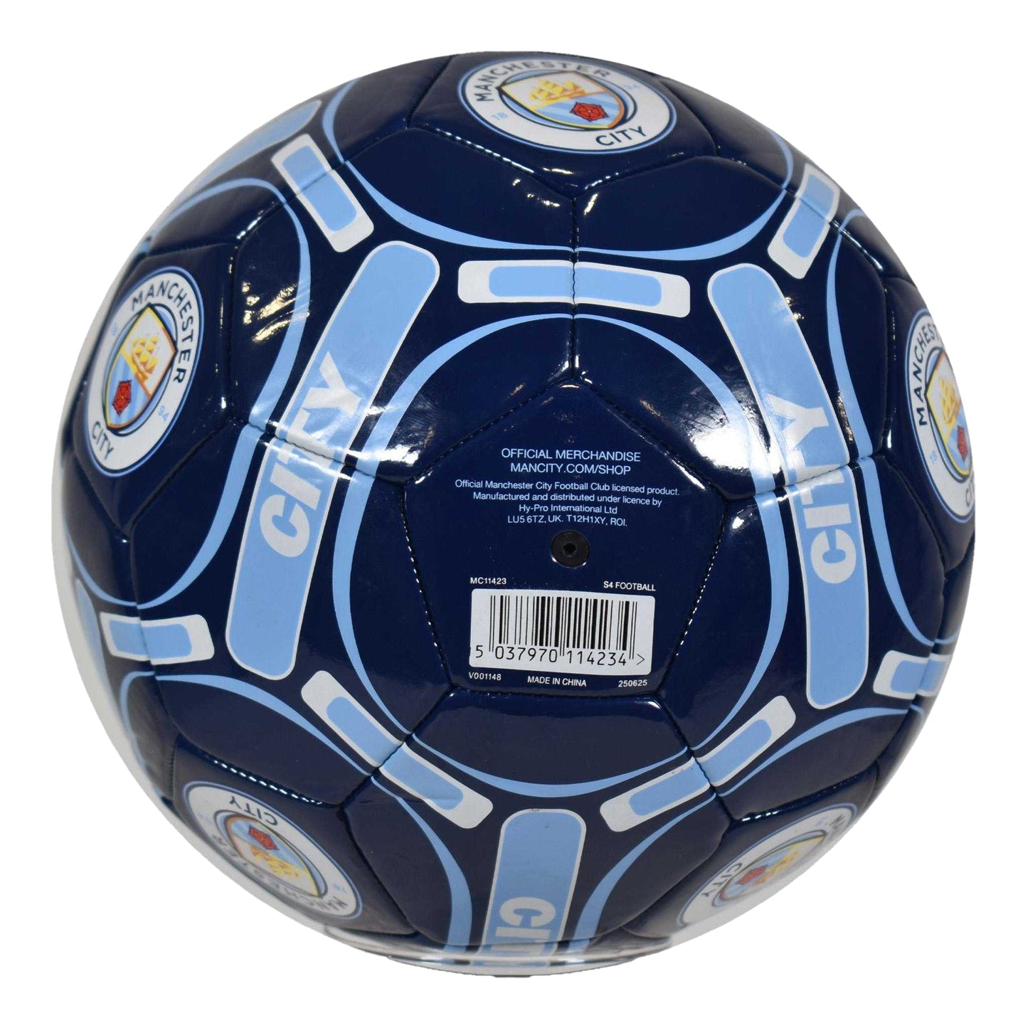 Blue-White-Yellow - Side - Manchester City FC Crest Football