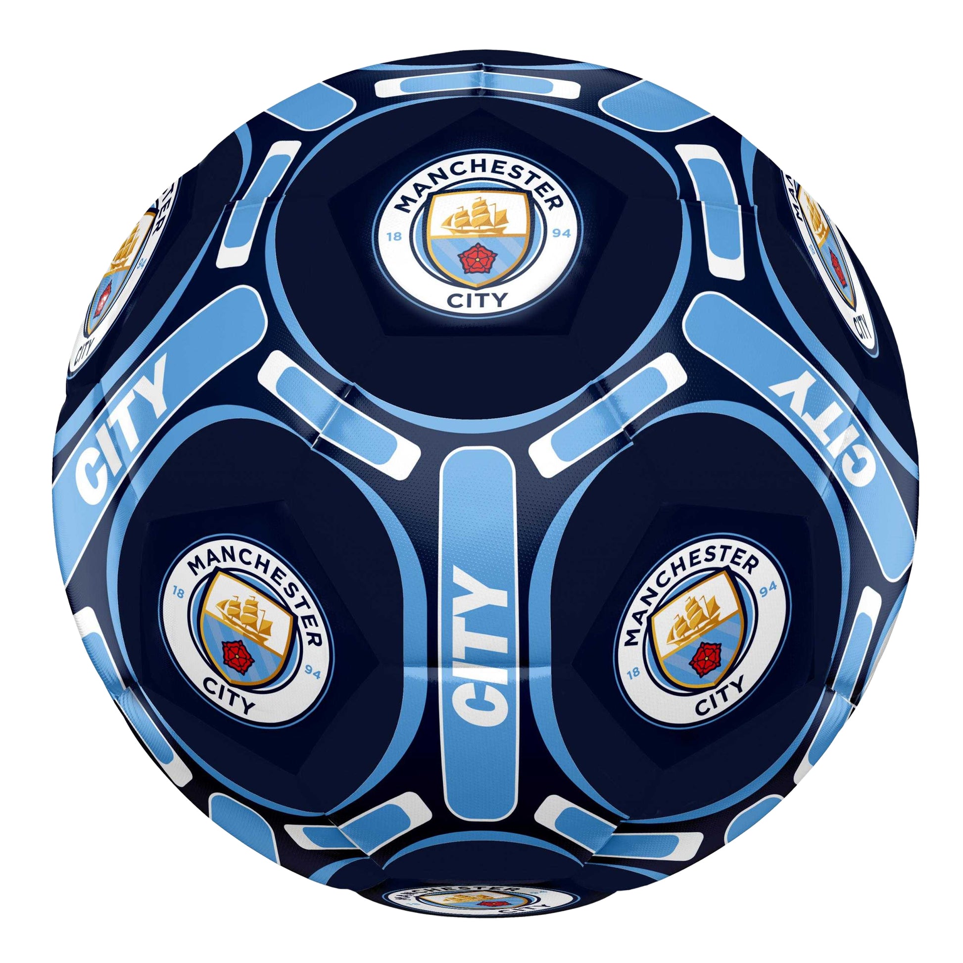 Blue-White-Yellow - Front - Manchester City FC Crest Football