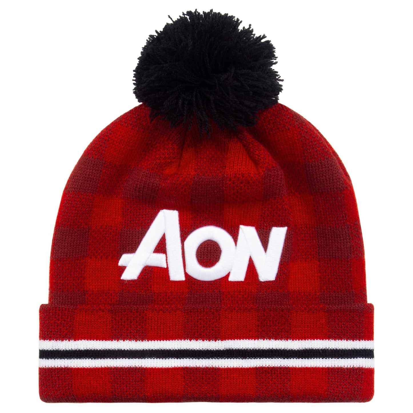 Dark Red-Black - Front - Fan Originals Unisex Adult United 2012 Home Kit Beanie