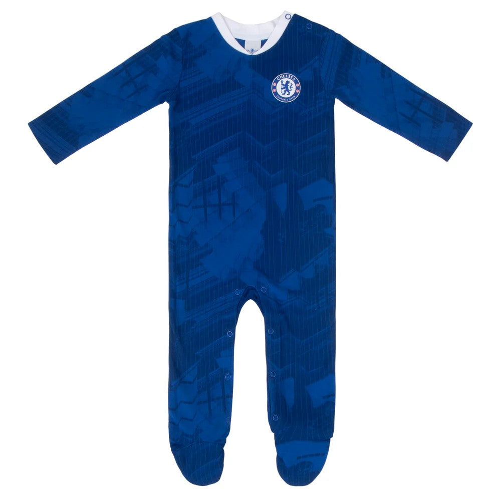 Royal Blue - Front - Chelsea FC Baby Sleepsuit