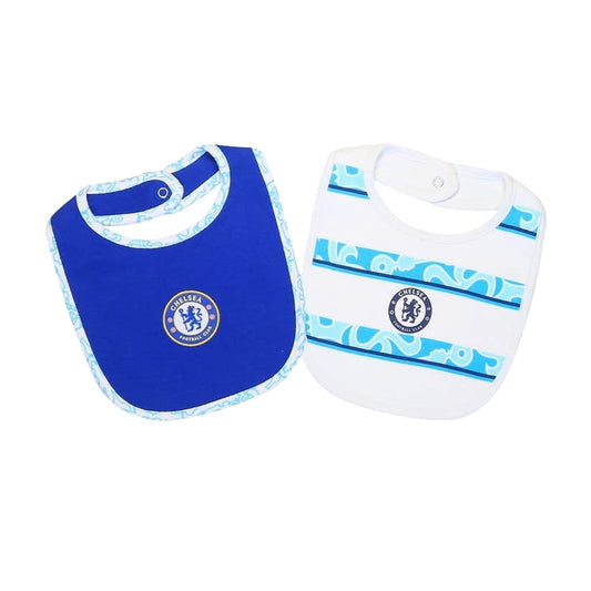 Royal Blue-Off White - Front - Chelsea FC Baby Bandana Bib