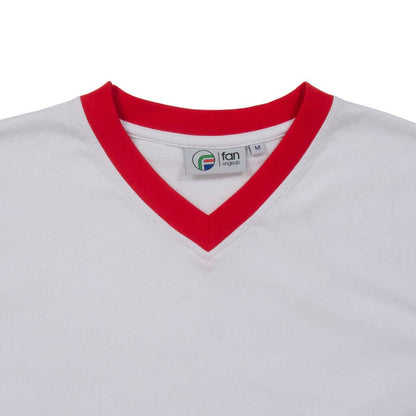 White - Side - Fan Originals Mens United Wembley 1957 Crest V Neck T-Shirt