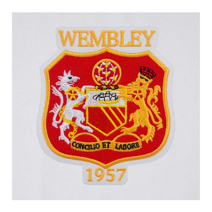 White - Lifestyle - Fan Originals Mens United Wembley 1957 Crest V Neck T-Shirt