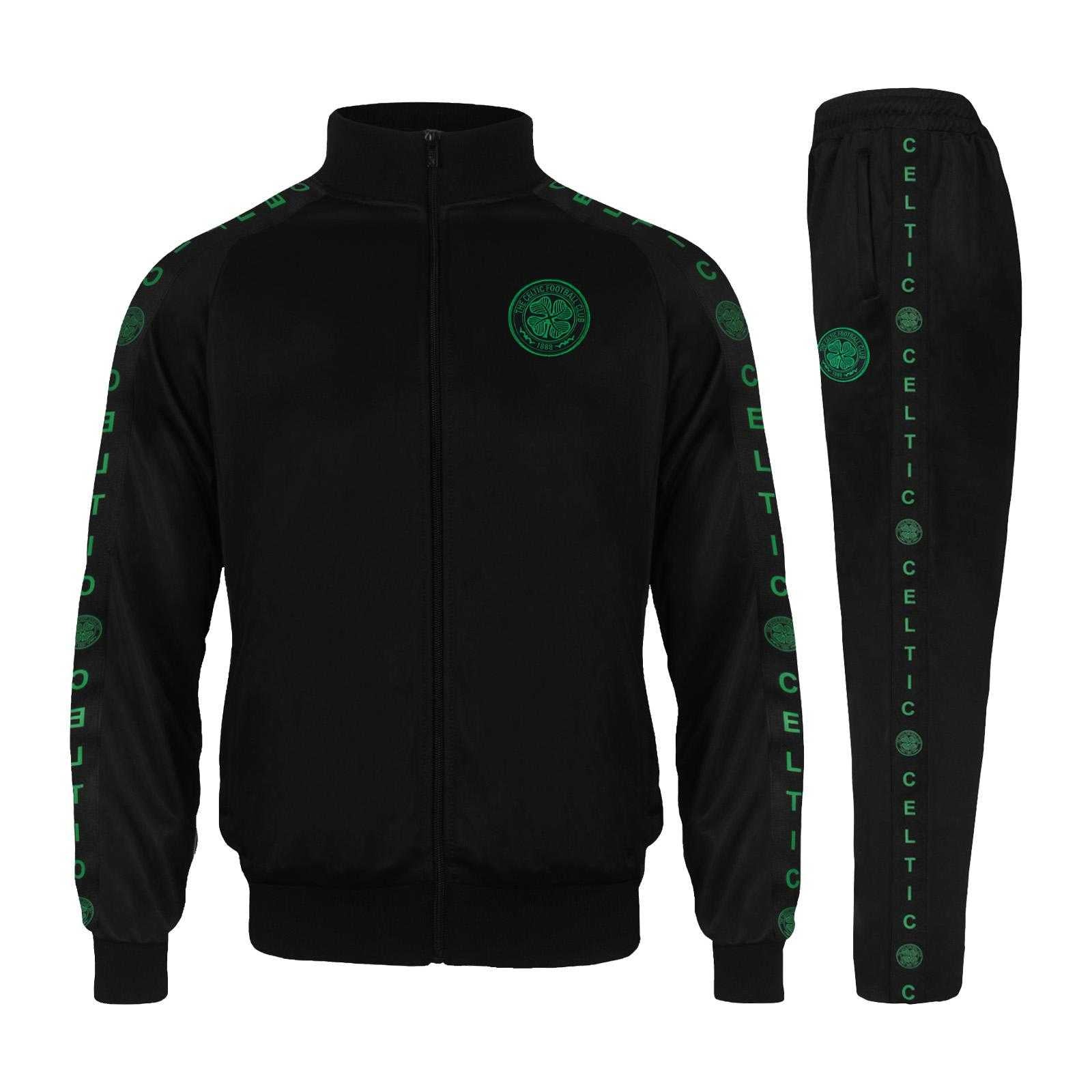Black - Front - Celtic FC Mens Tracksuit