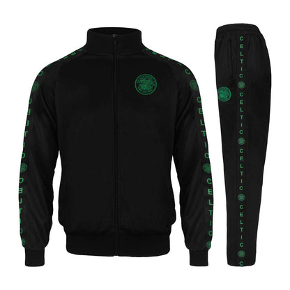 Black - Front - Celtic FC Mens Tracksuit
