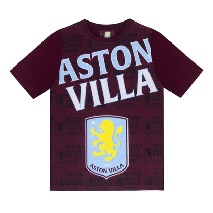 Claret - Side - Aston Villa FC Boys Short Pyjama Set