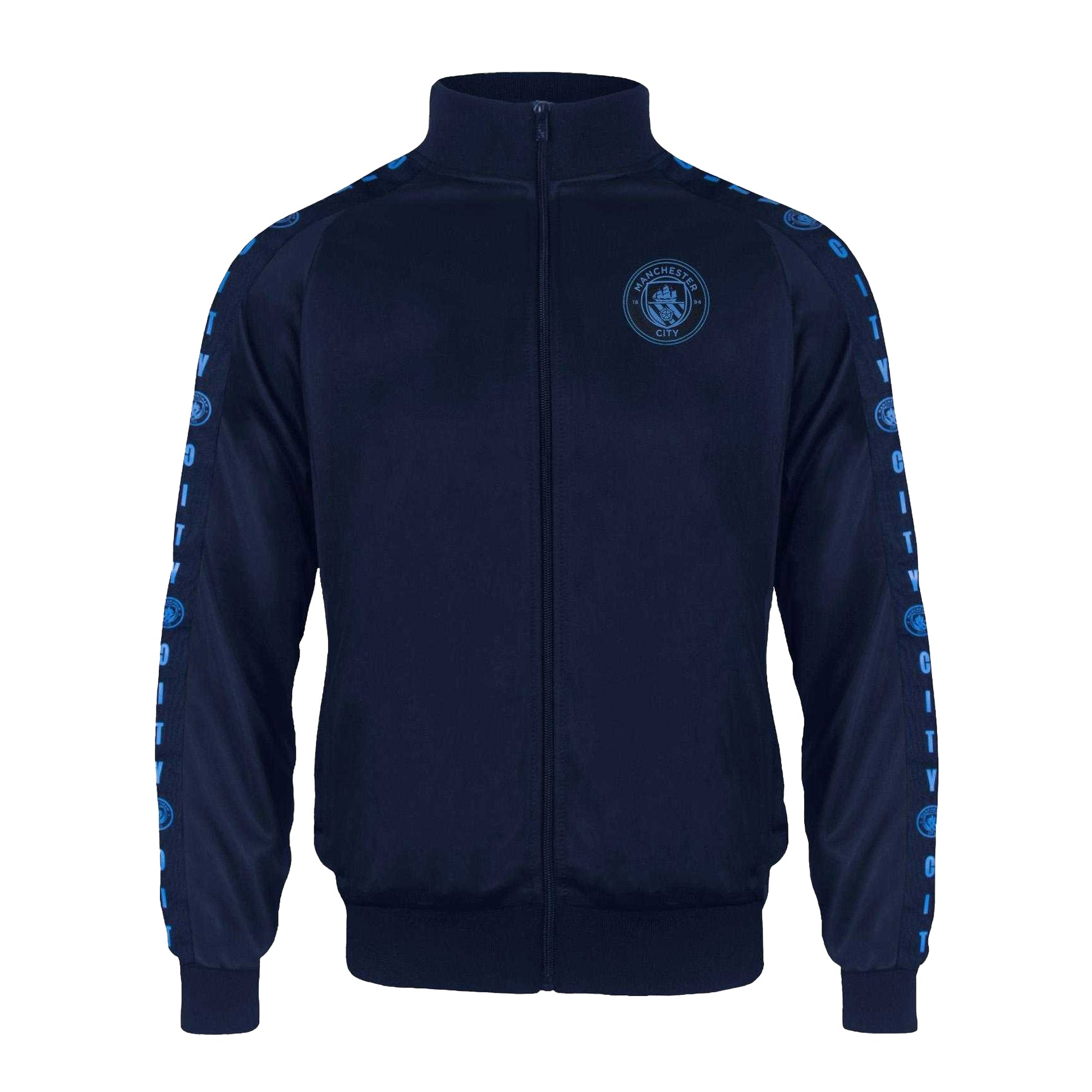 Navy Blue - Side - Manchester City FC Mens Taped Tracksuit