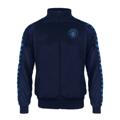 Navy Blue - Side - Manchester City FC Mens Taped Tracksuit