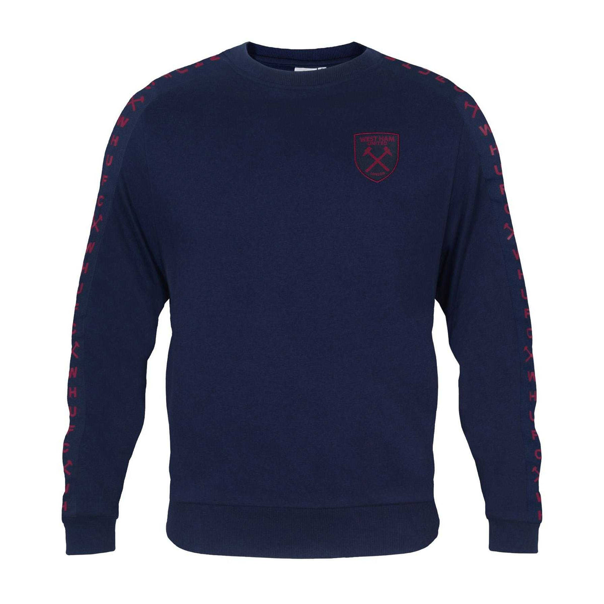 Navy Blue - Front - West Ham United FC Mens Taped Sweatshirt