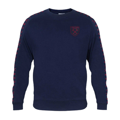 Navy Blue - Front - West Ham United FC Mens Taped Sweatshirt