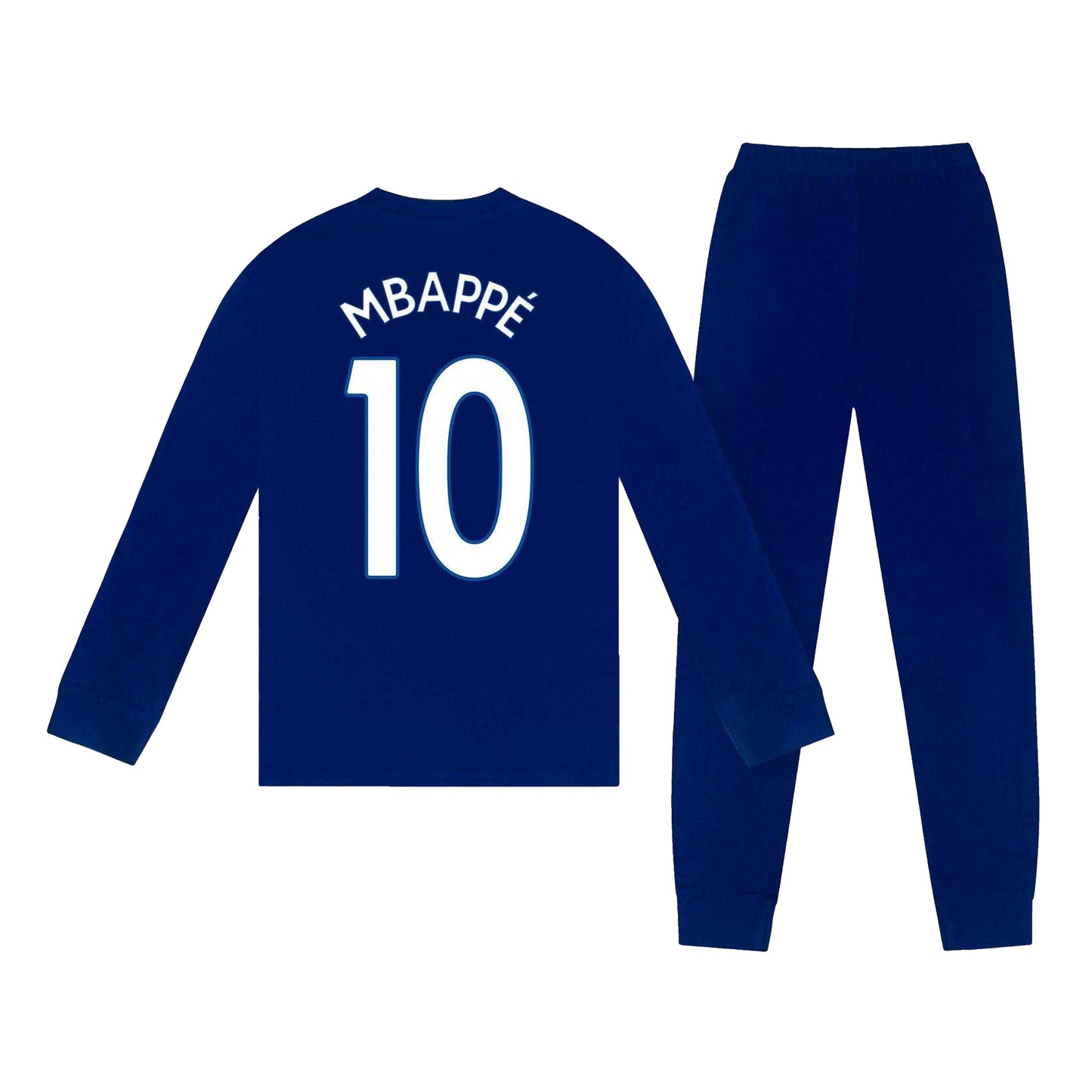 Blue - Back - Real Madrid CF Boys Mbappe 10 Long Pyjama Set