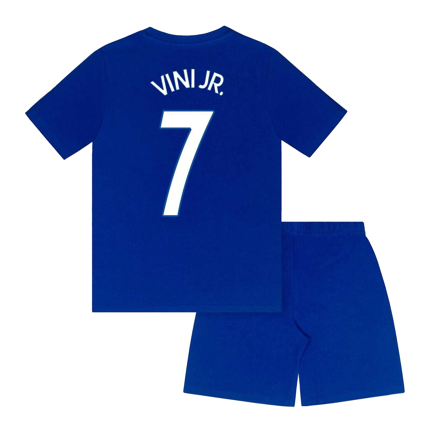 Blue - Back - Real Madrid CF Boys Vini Jr 7 Short Pyjama Set