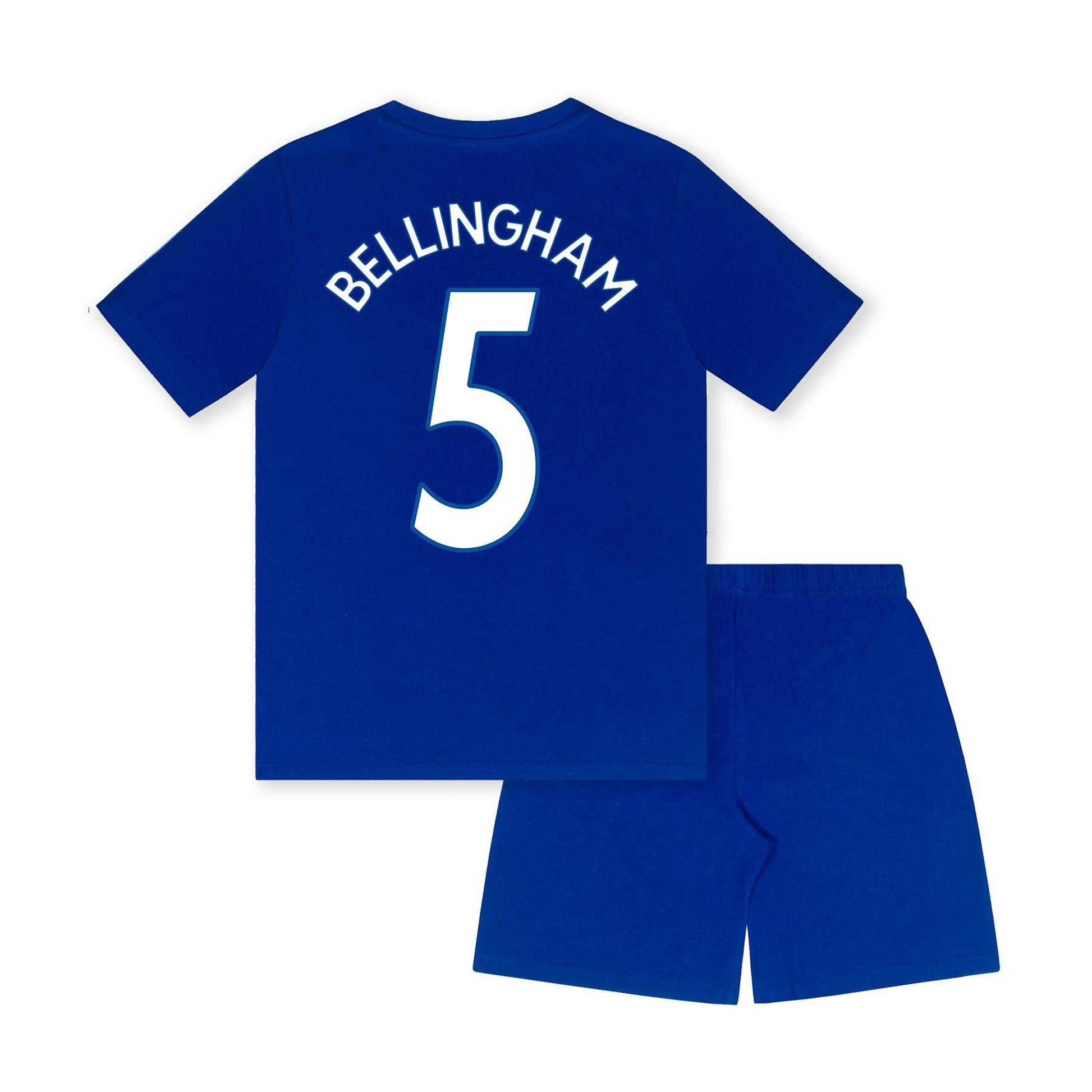 Blue - Back - Real Madrid CF Boys Bellingham 5 Short Pyjama Set