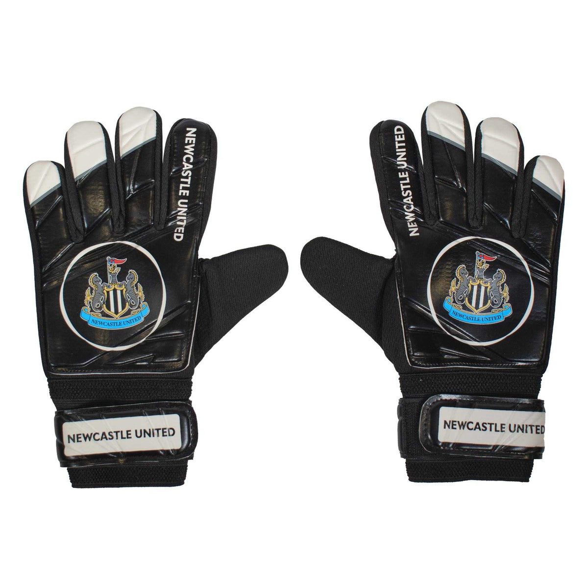 Black - Front - Newcastle United FC Boys Crest Goalkeeper Gloves