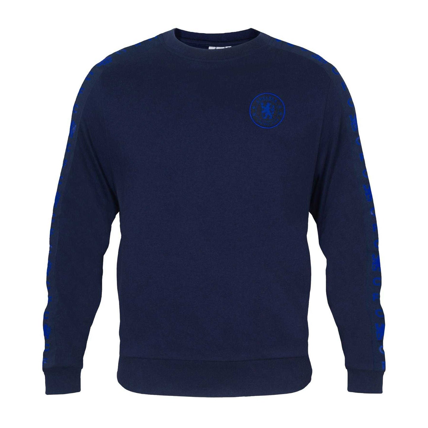Navy Blue - Front - Chelsea FC Mens Taped Sweatshirt