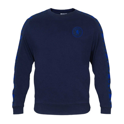 Navy Blue - Front - Chelsea FC Mens Taped Sweatshirt