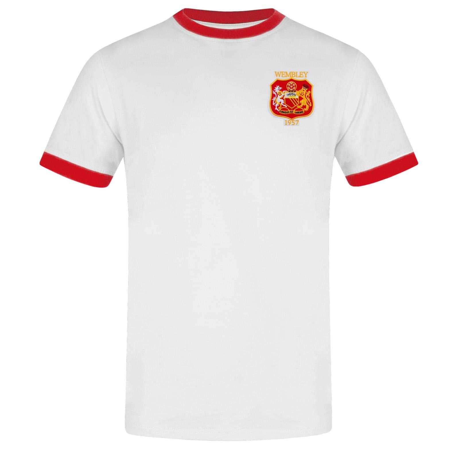 White - Front - Fan Originals Mens United Wembley 1957 Crest Crew Neck T-Shirt