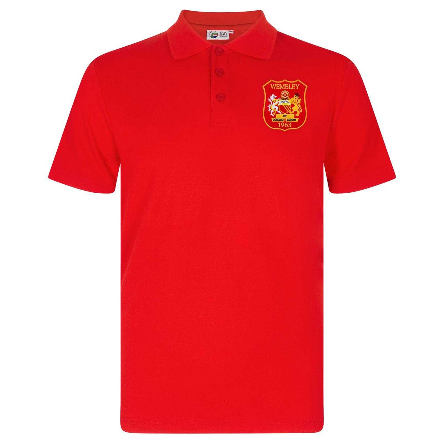 Red - Front - Fan Originals Mens Wembley 1963 Football Polo Shirt