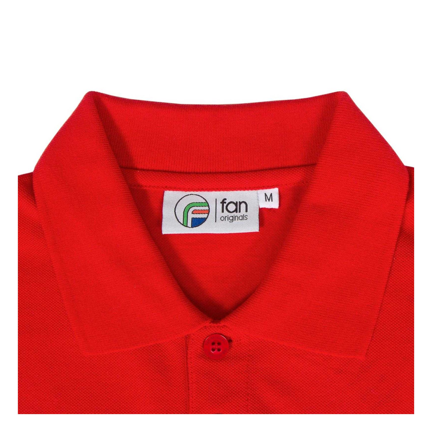 Red - Side - Fan Originals Mens Wembley 1963 Football Polo Shirt