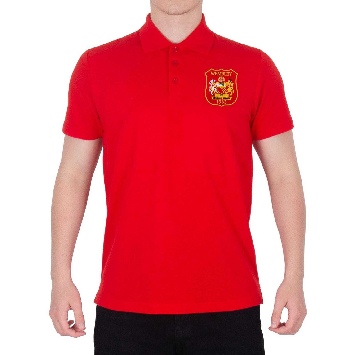 Red - Pack Shot - Fan Originals Mens Wembley 1963 Football Polo Shirt