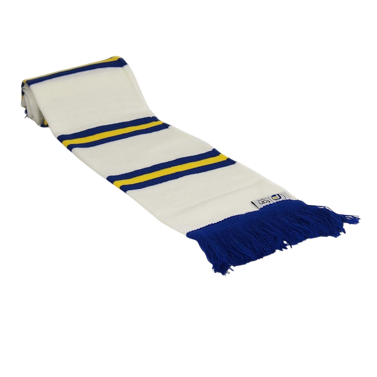 White - Back - Fan Originals Unisex Adult Leeds Striped Hat And Scarf Set