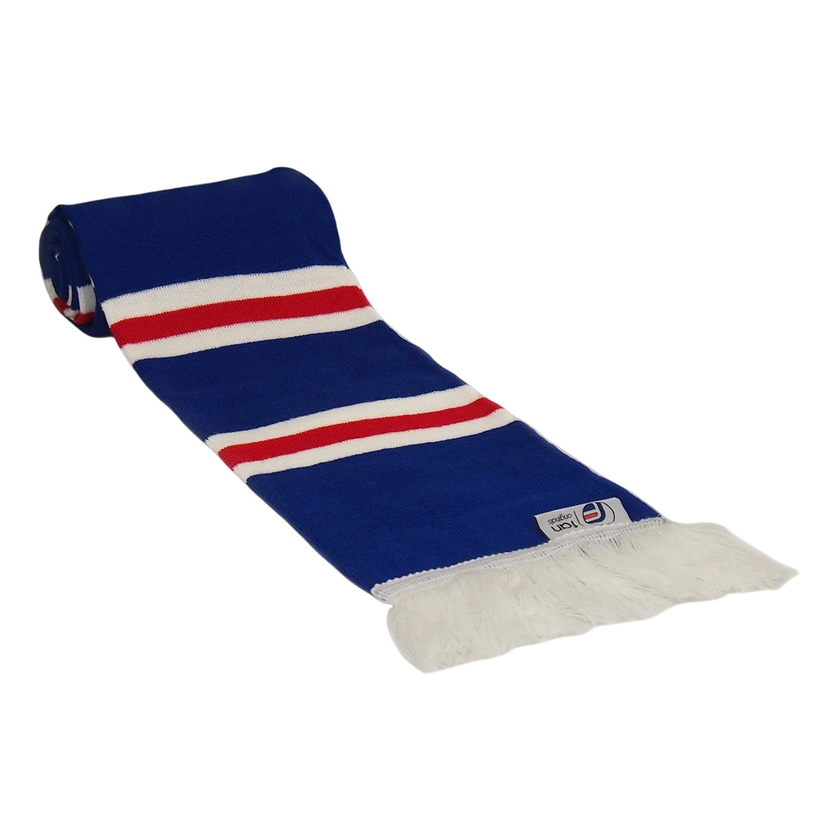 Blue - Back - Fan Originals Unisex Adult Rangers Striped Hat And Scarf Set