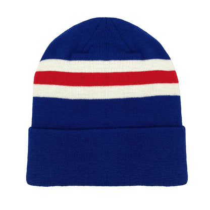 Blue - Side - Fan Originals Unisex Adult Rangers Striped Hat And Scarf Set