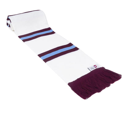 White - Back - Fan Originals Unisex Adult Aston Villa Retro Hat And Scarf Set