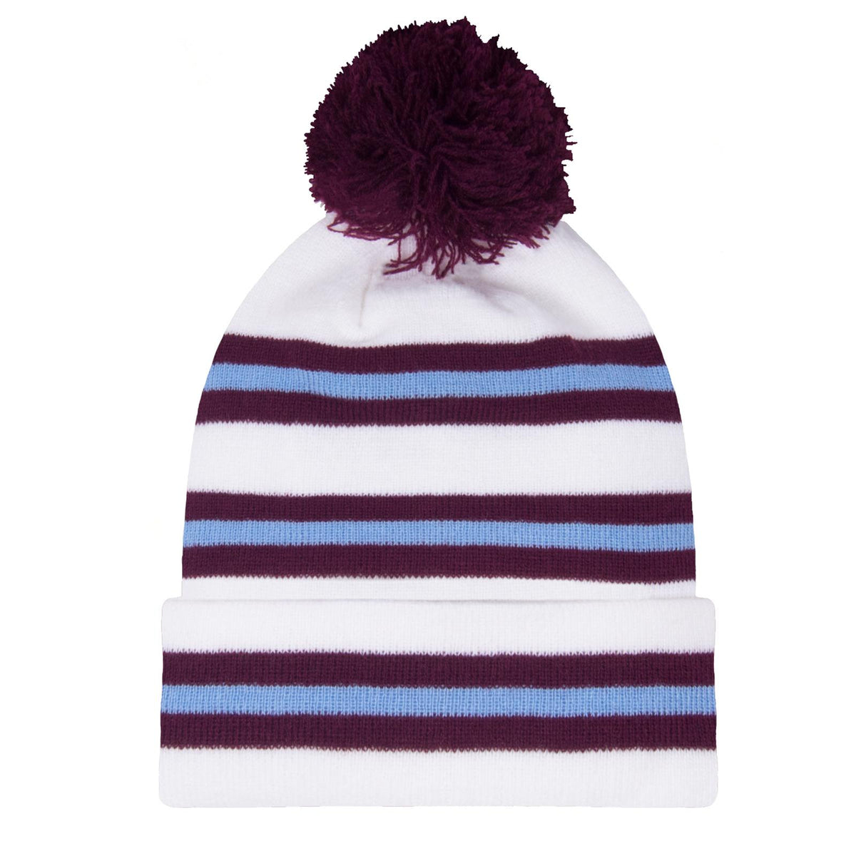 White - Side - Fan Originals Unisex Adult Aston Villa Retro Hat And Scarf Set