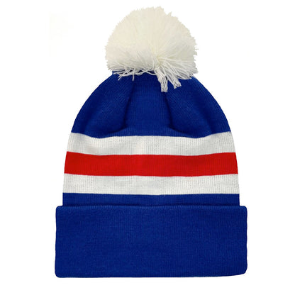 Blue - Side - Fan Originals Unisex Adult Rangers Retro Knitted Hat And Scarf Set