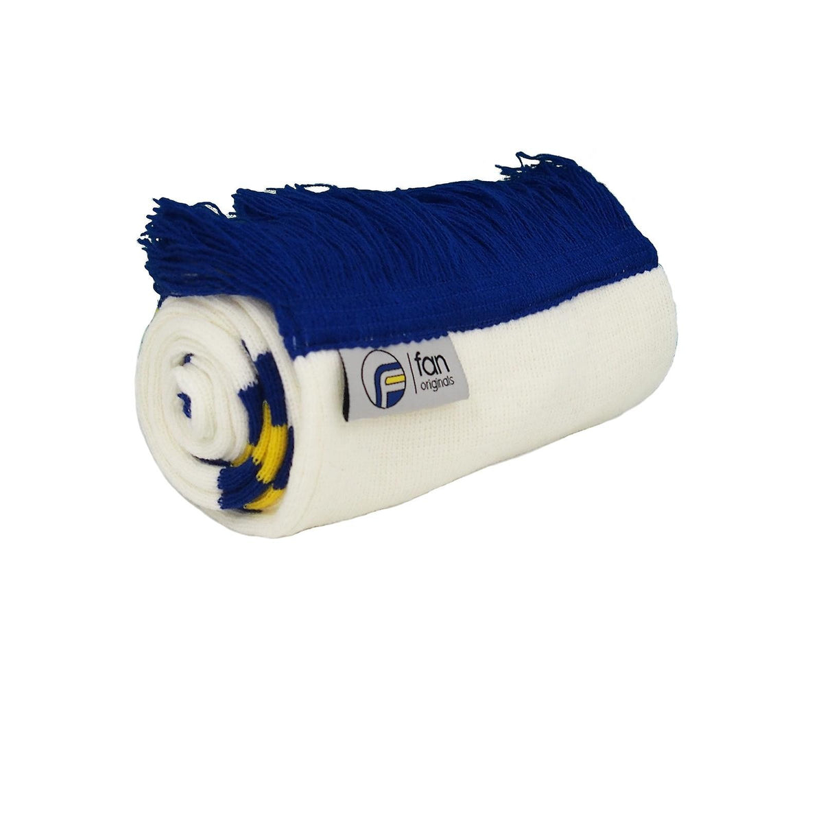 White - Lifestyle - Fan Originals Unisex Adult Leeds Retro Hat And Scarf Set