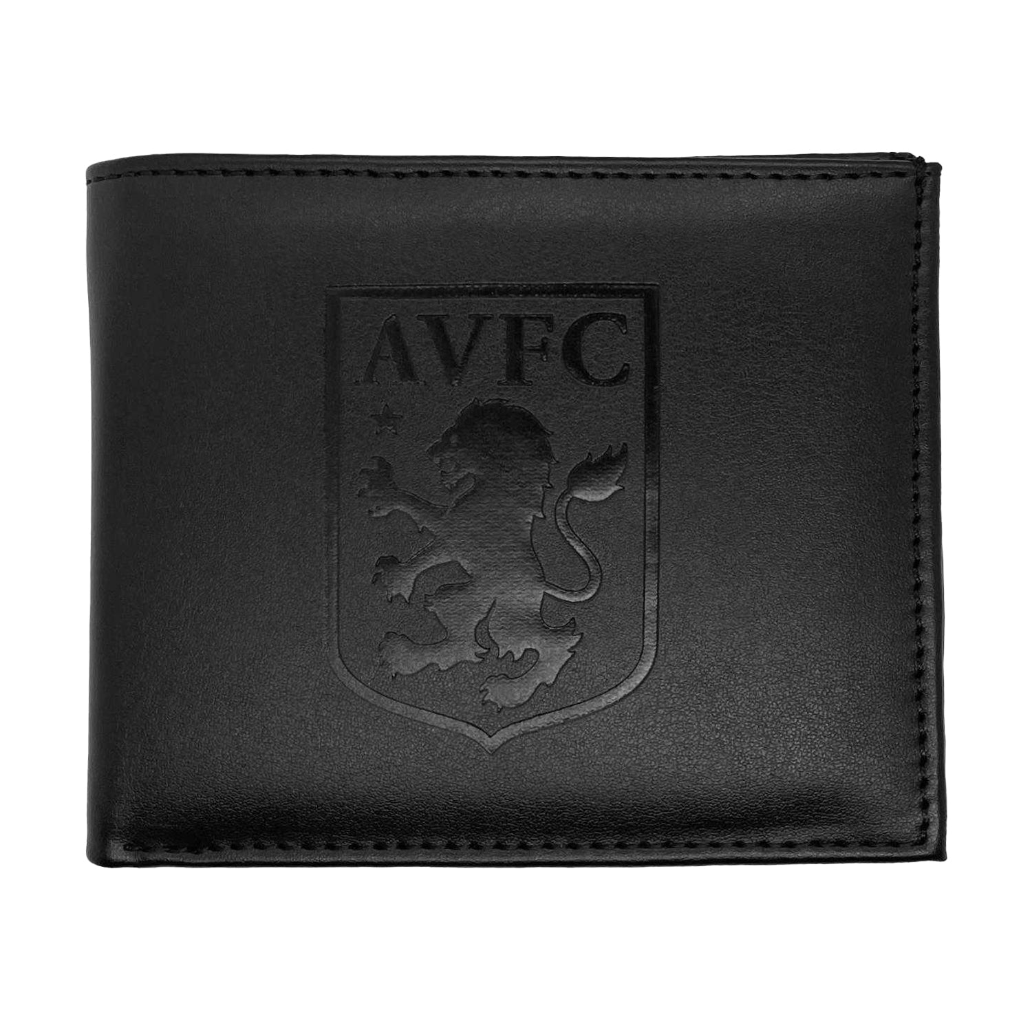 Black - Front - Aston Villa FC Crest Faux Leather Football Wallet