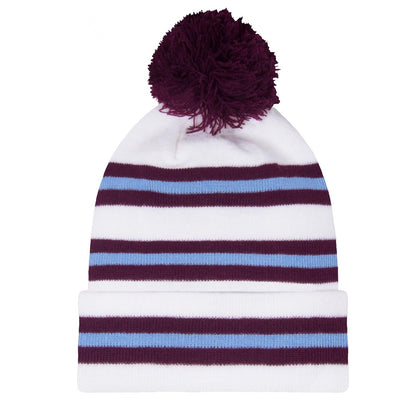 White - Side - Fan Originals Unisex Adult Burnley Hat And Scarf Set