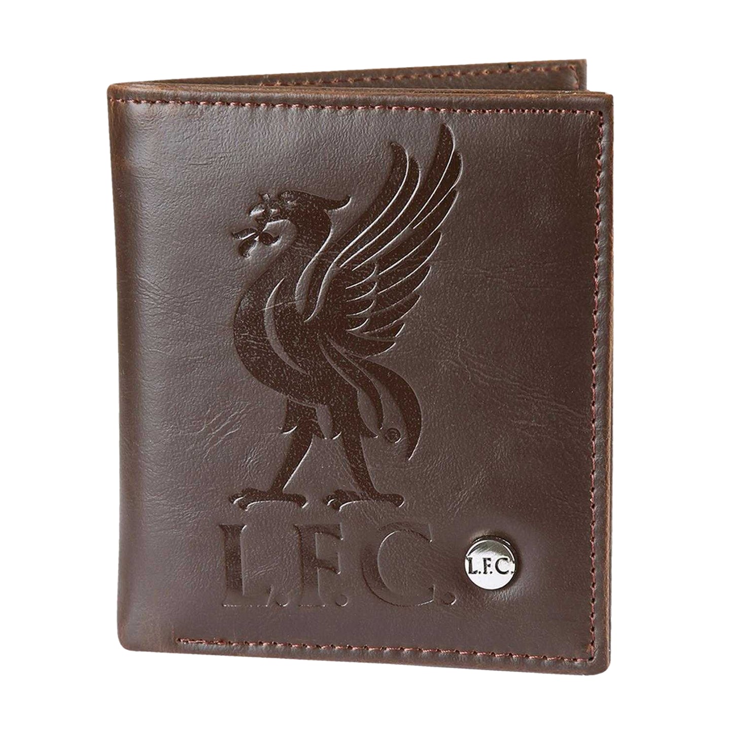 Brown - Front - Liverpool FC Luxury Crest Faux Leather Football Wallet