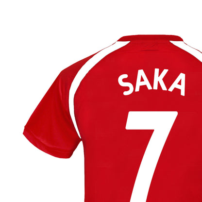 Claret Red - Back - Arsenal FC Boys Saka 7 T-Shirt