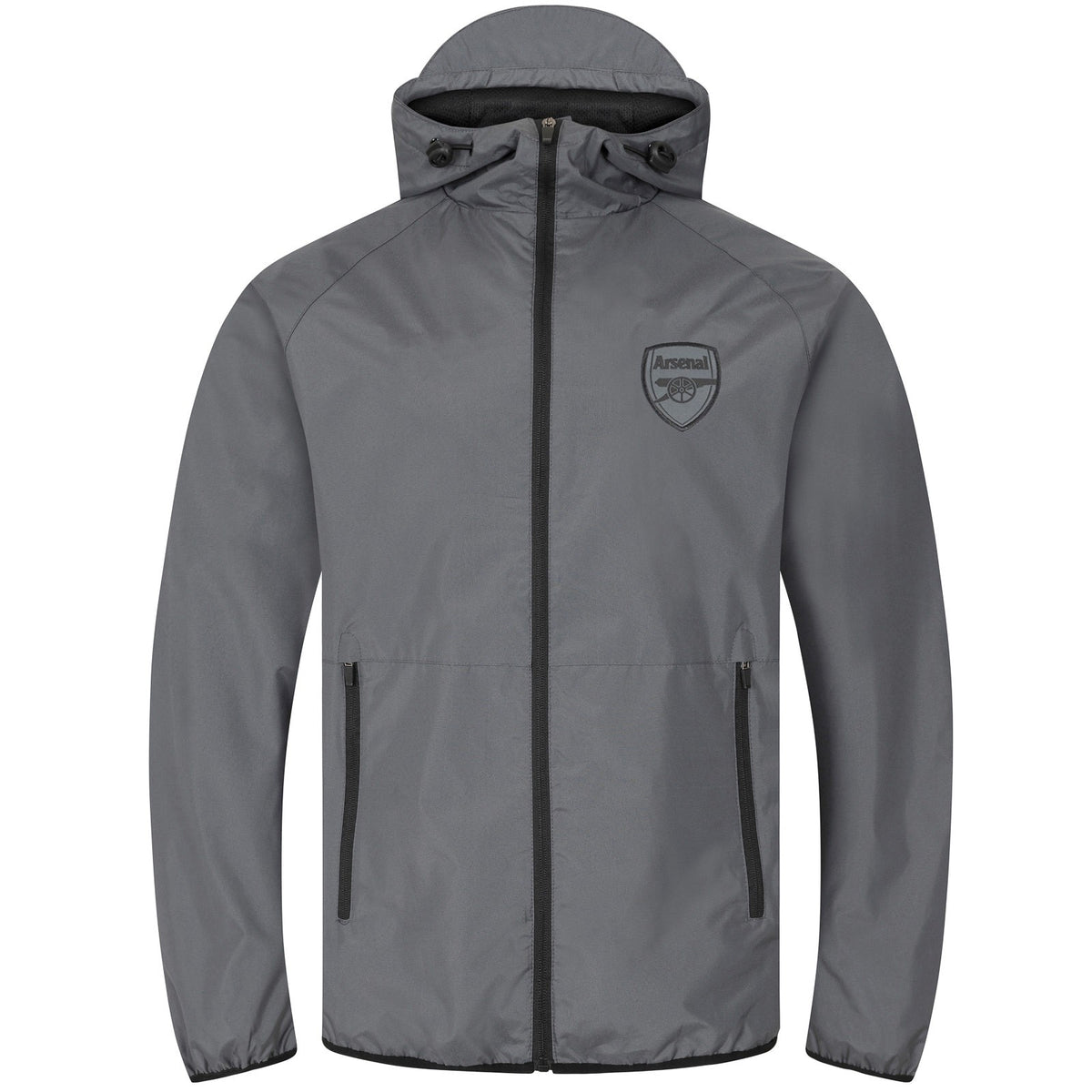 Grey - Front - Arsenal FC Mens Windproof Jacket
