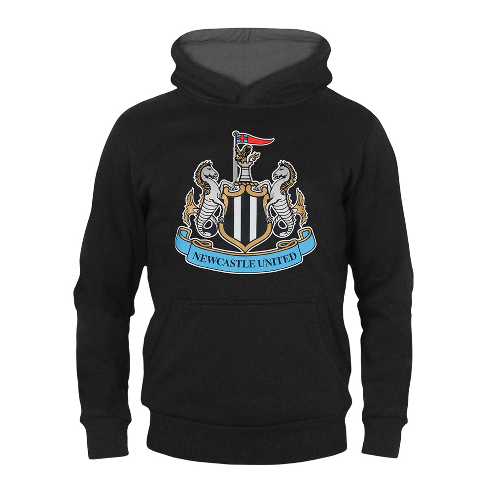 Black - Front - Newcastle United FC Boys Graphic Fleece Hoodie