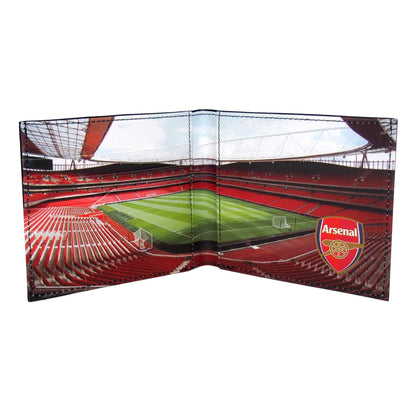 Black-Red-Green - Front - Arsenal FC Stadium Faux Leather Football Wallet